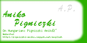 aniko pigniczki business card